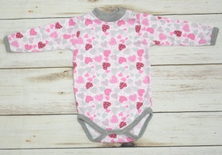 Kojenecké body srdíčka vel. 104, vel. 110, vel. 116, vel. 122 - 140