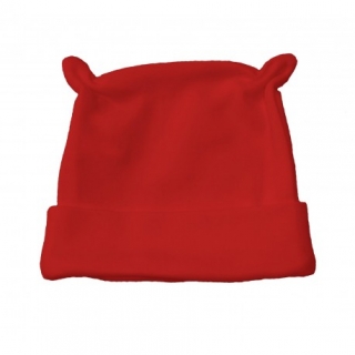 Čepička s růžky červená