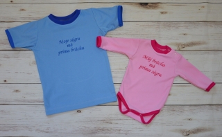 Souprava pro sourozence s výšivkou